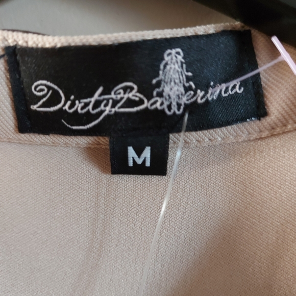 Dirty Ballerina full zip faux leather detail sleeveless dress cream size medium - Picture 4 of 6